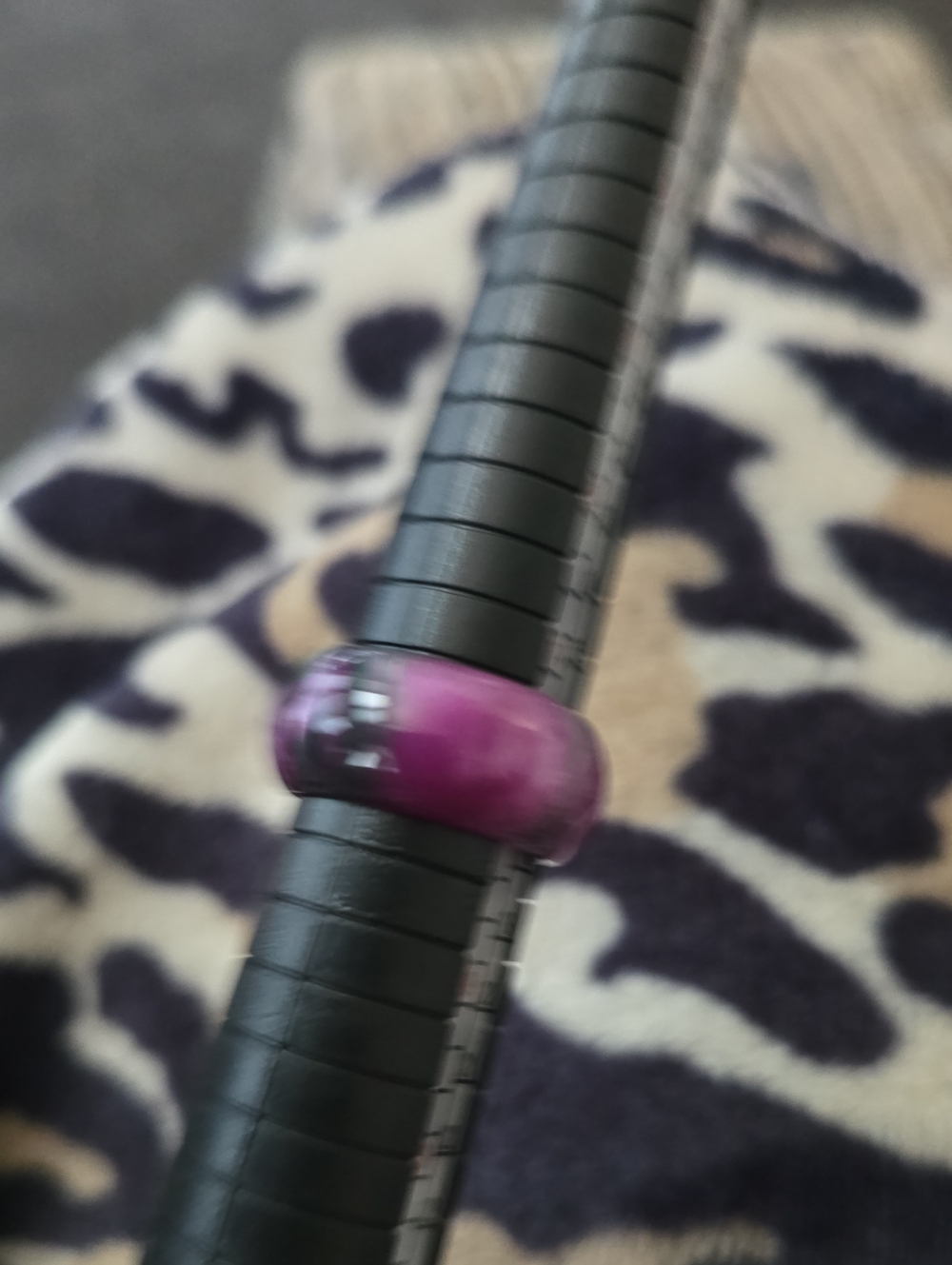 Purple Glass Bead Ring - Women's Accessory